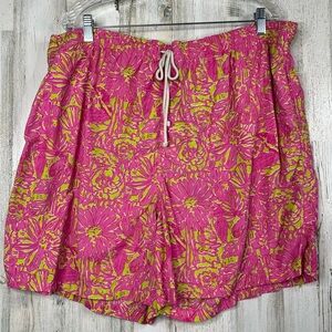 Lilly Pulitzer Mens 2XL Swim Trunk Short‎ Pant Secret Garden Pink Green Daiquiri